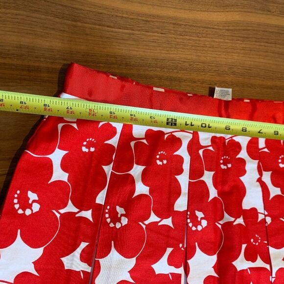 Mario Serrani skirt, red wht floral print, box pleat swing style, EUC ,Italian - Picture 5 of 16